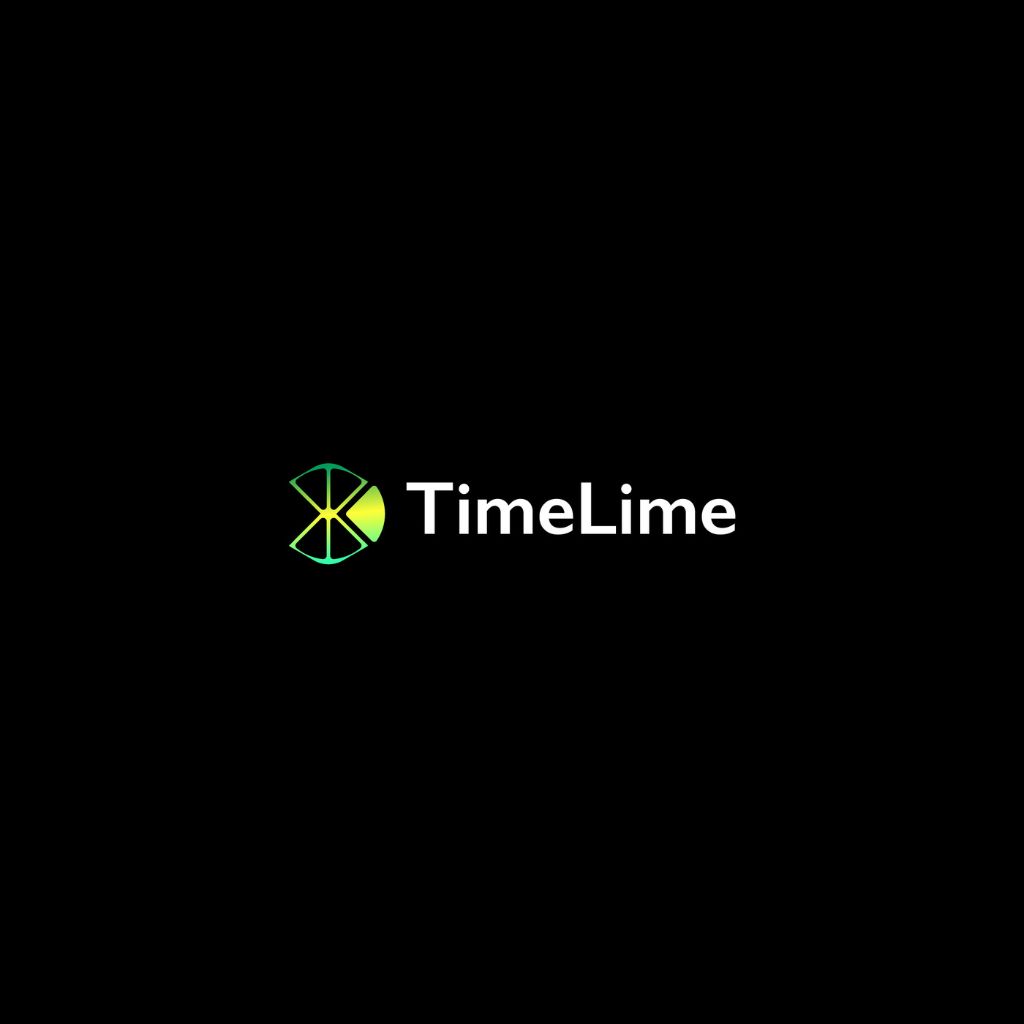 TimeLine logo design displayed on dark background